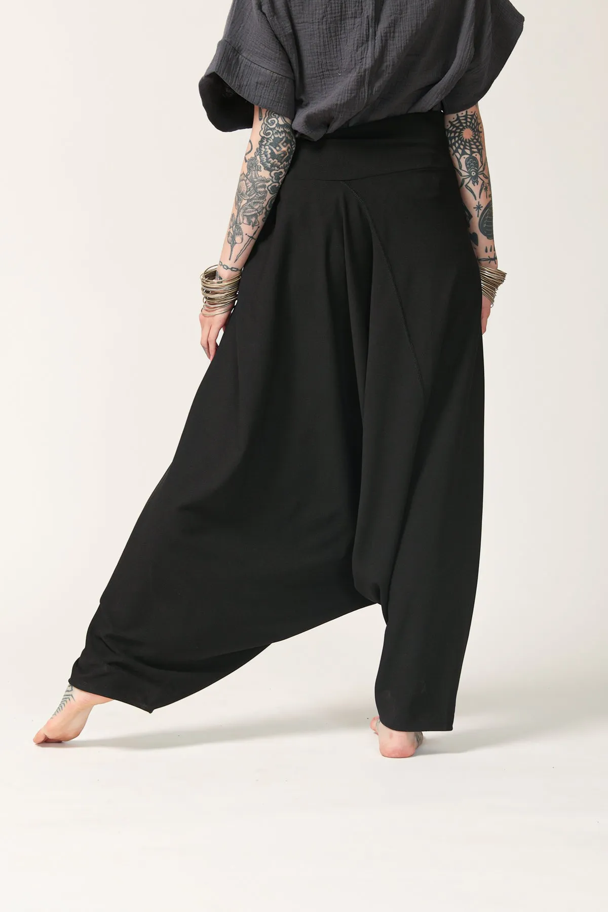 Unisex Black Harem Pants