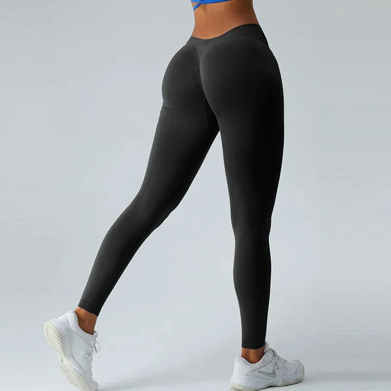 V Back Gym Workout Women's Fashionable Exercise Attire Sports Leggings