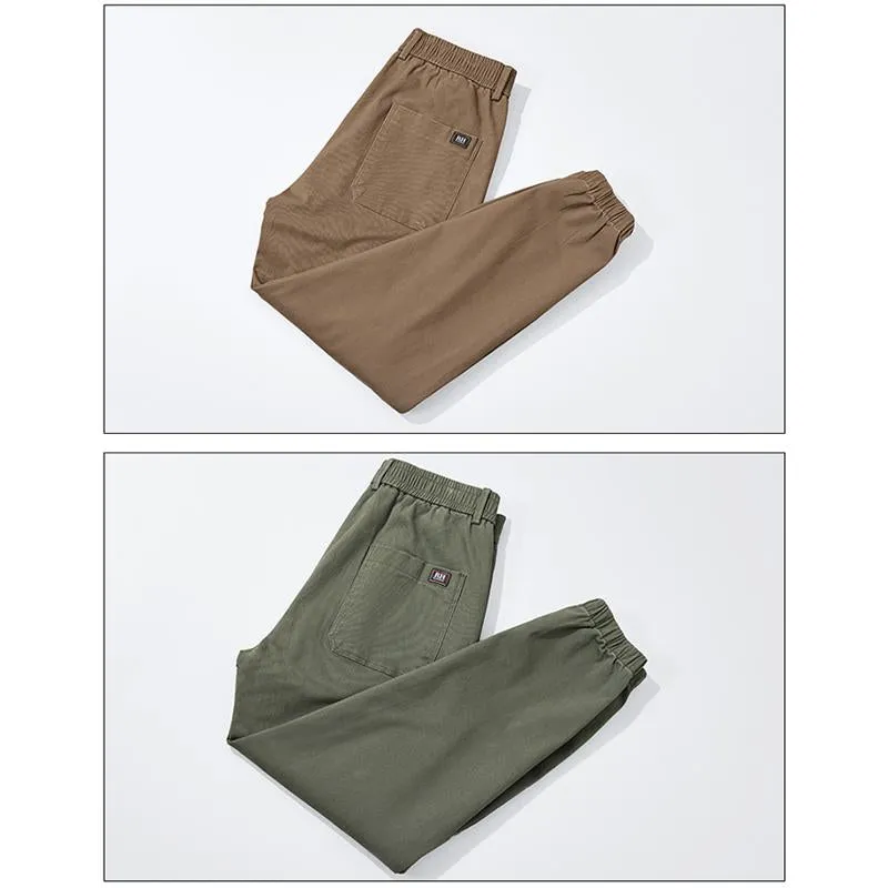 Versatile Tapered Pure Cotton Trendy Elasticity Loose Fit Pants