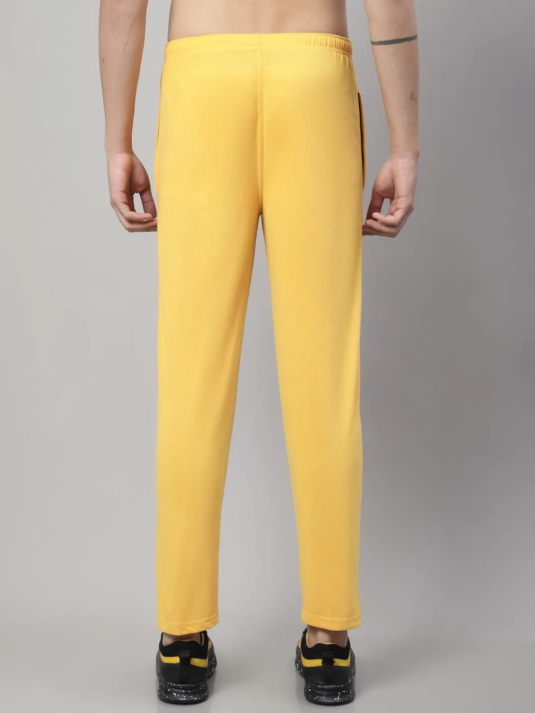 Vimal Jonney Yellow Regular fit Cotton Trackpant for Men