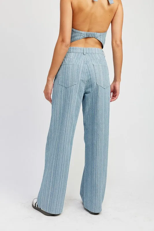 WAVELY MID RISE WIDE LEG PANTS