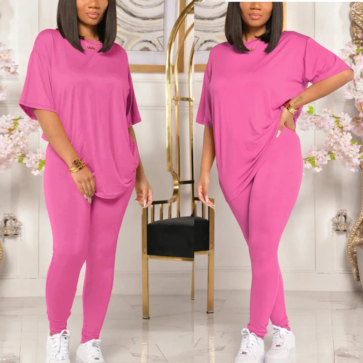 Women's Casual 2 Piece Outfits 2024 Sweatshirt and Sweatpant Jogger Sets Tracksuits