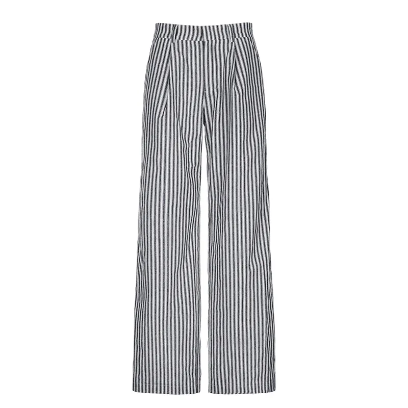 Yuleimy Striped Low-Waist Wide-Leg Pants